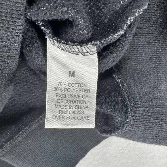 On The Byas Geo Print Cotton Polyester Gray Black Sweatshirt Size Medium Pocket - Picture 7 of 8